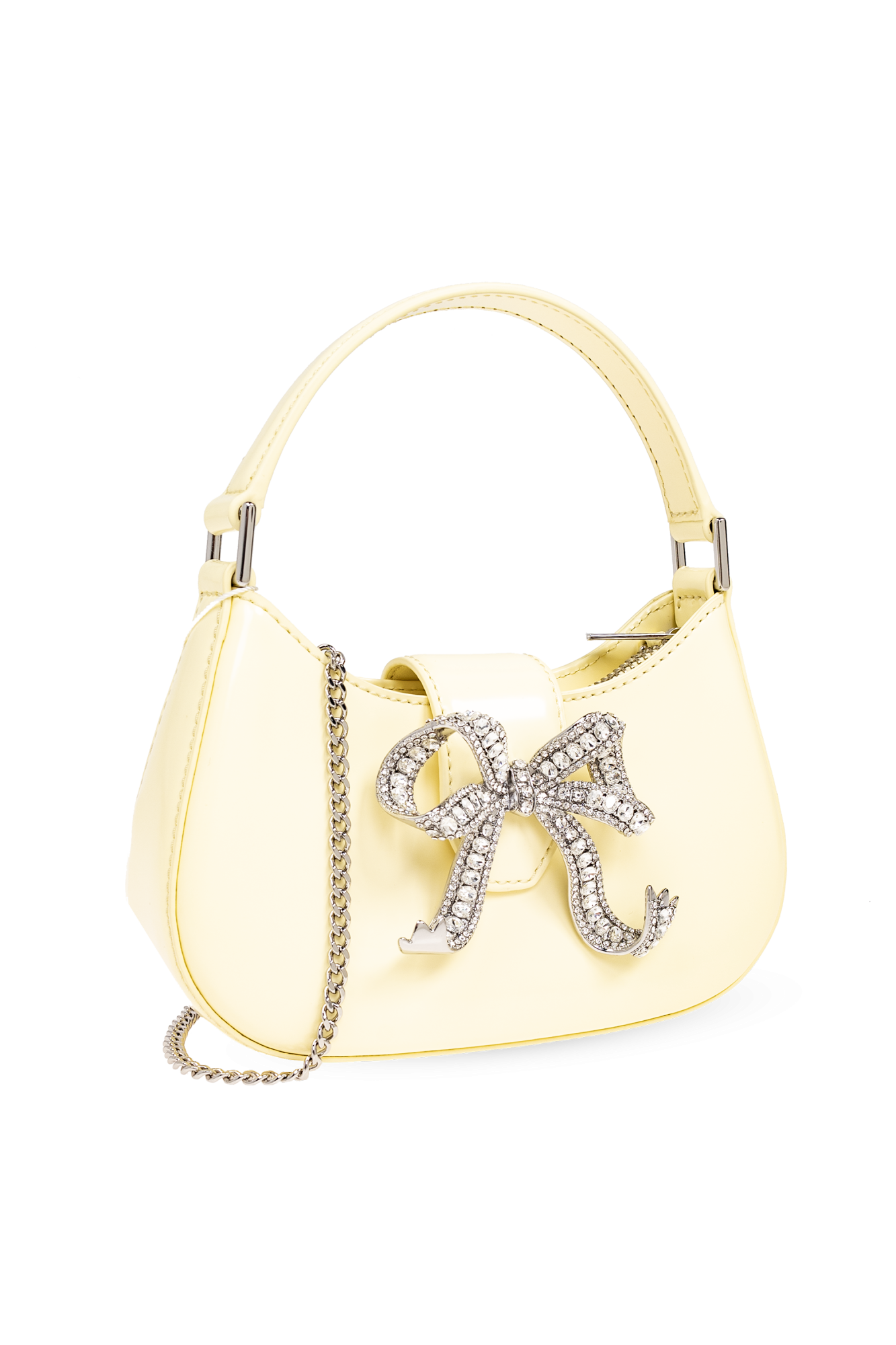 Yellow 'Bow' shoulder bag Self Portrait - large handwritten